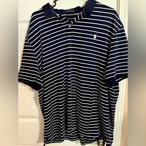 Lauren Ralph Lauren’s striped Polo Short Sleeve Shirt Men’s XXL Blue and White
